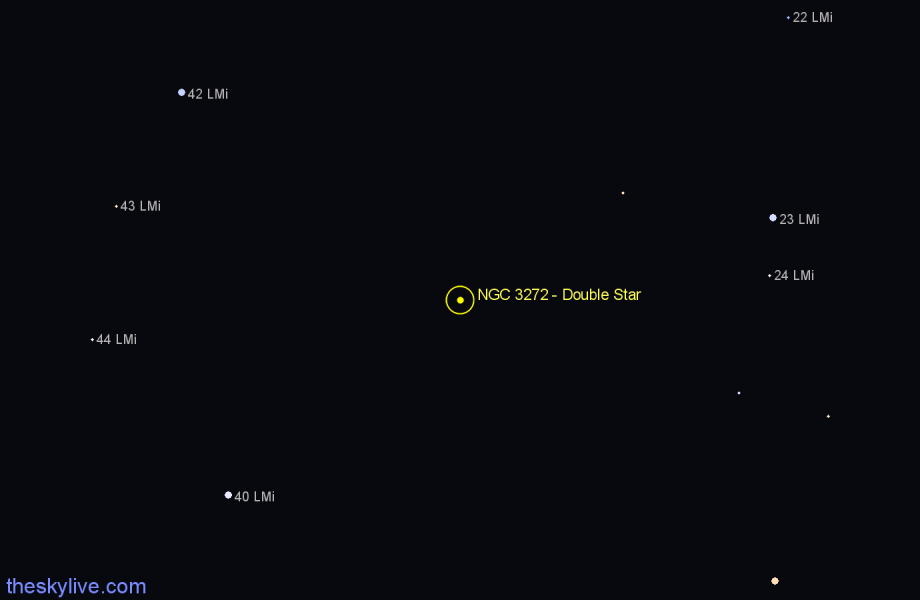 Finder chart NGC 3272 - Double Star in Leo Minor star