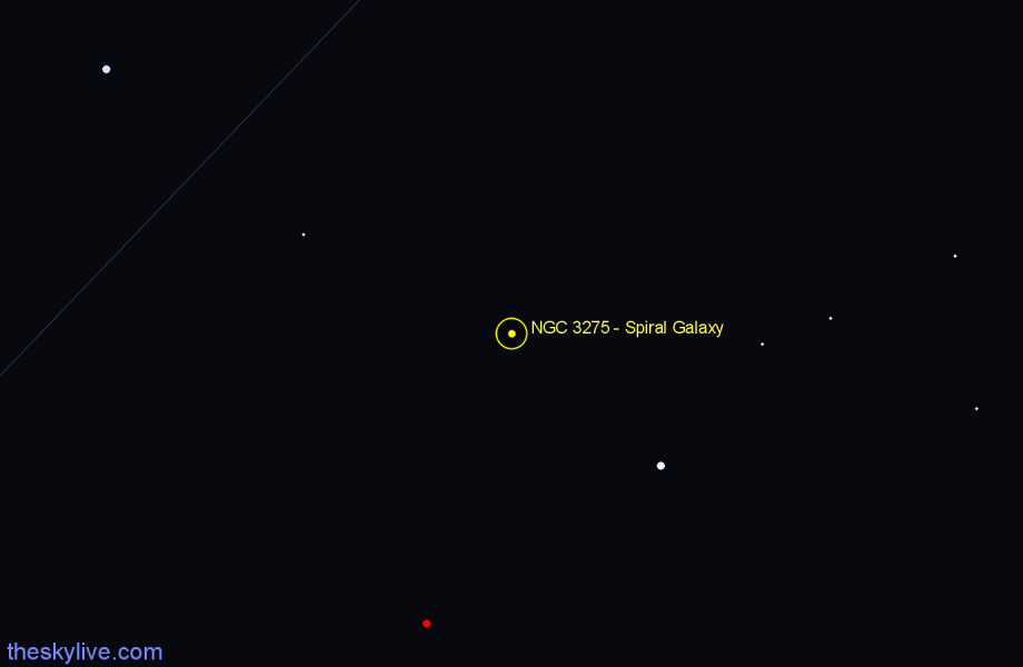 Finder chart NGC 3275 - Spiral Galaxy in Antlia star