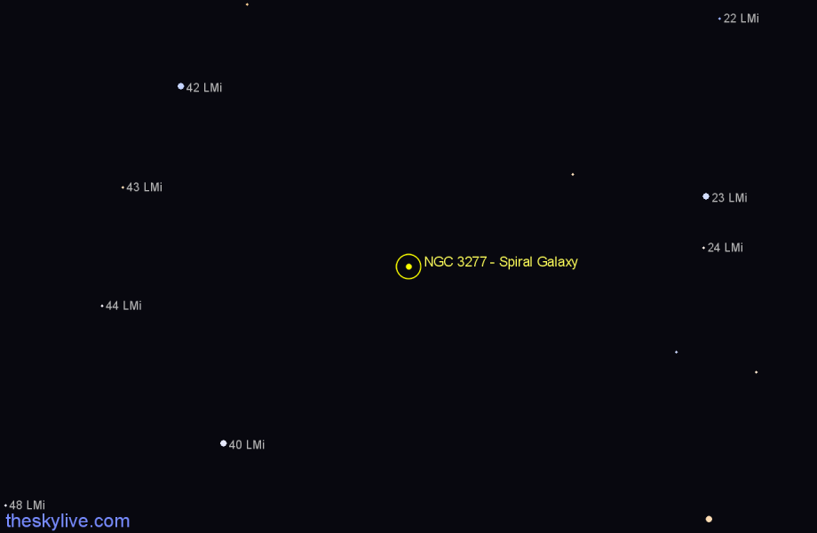 Finder chart NGC 3277 - Spiral Galaxy in Leo Minor star