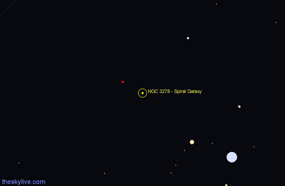 Finder chart NGC 3278 - Spiral Galaxy in Antlia star