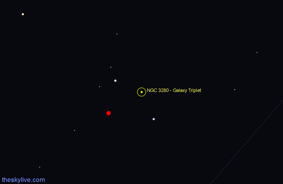 Finder chart NGC 3280 - Galaxy Triplet in Hydra star