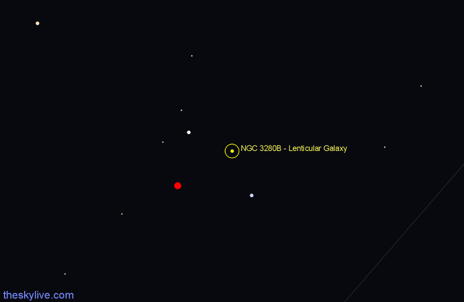 Finder chart NGC 3280B - Lenticular Galaxy in Hydra star