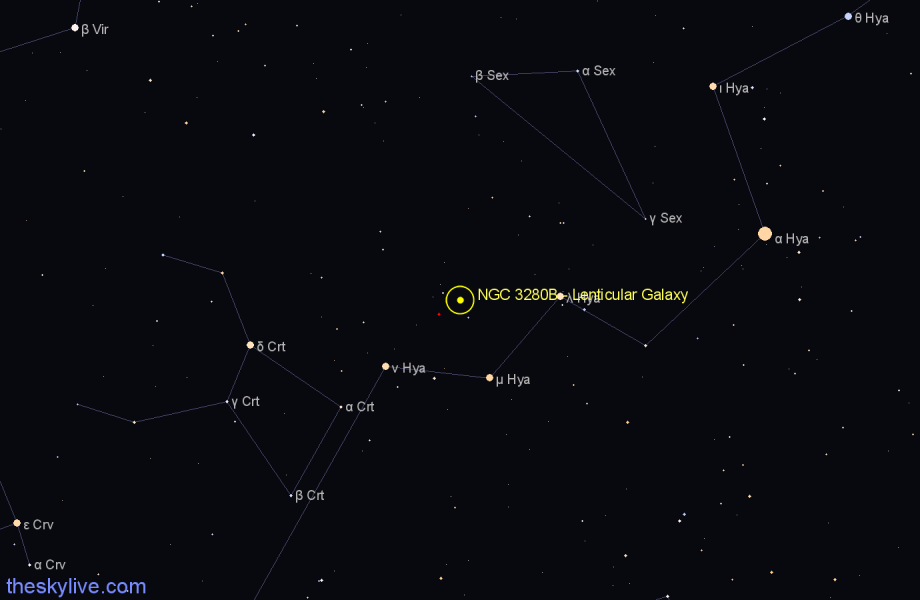 Finder chart NGC 3280B - Lenticular Galaxy in Hydra star