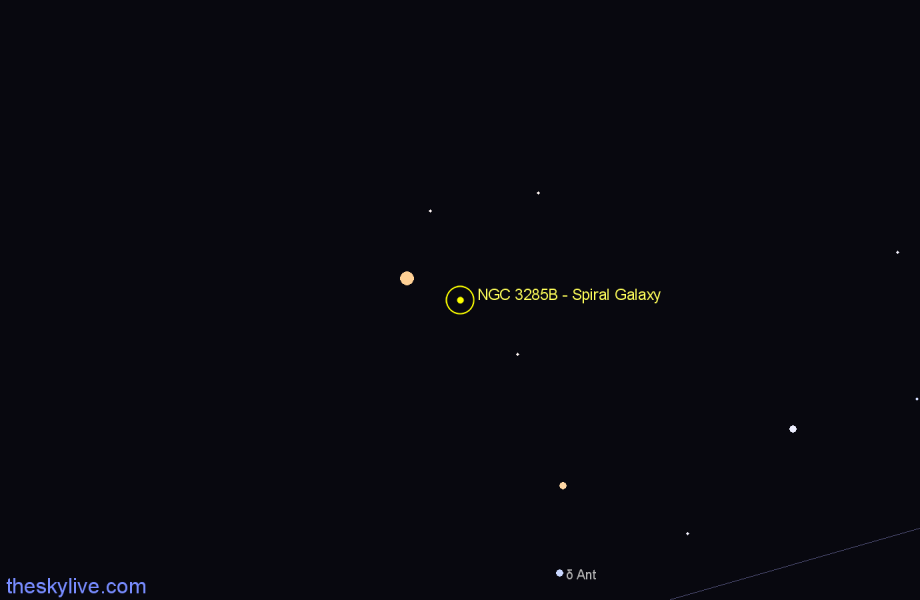 Finder chart NGC 3285B - Spiral Galaxy in Hydra star