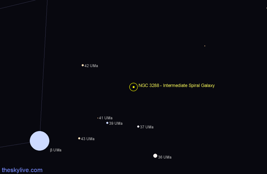 Finder chart NGC 3288 - Intermediate Spiral Galaxy in Ursa Major star