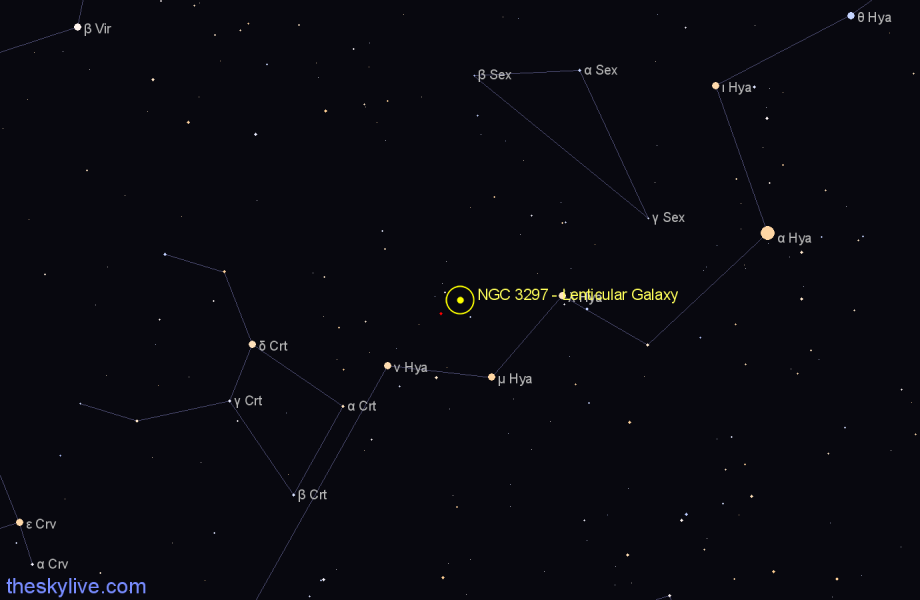 Finder chart NGC 3297 - Lenticular Galaxy in Hydra star
