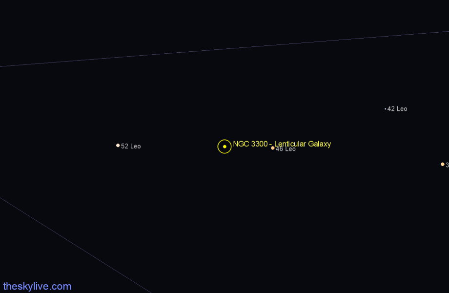 Finder chart NGC 3300 - Lenticular Galaxy in Leo star