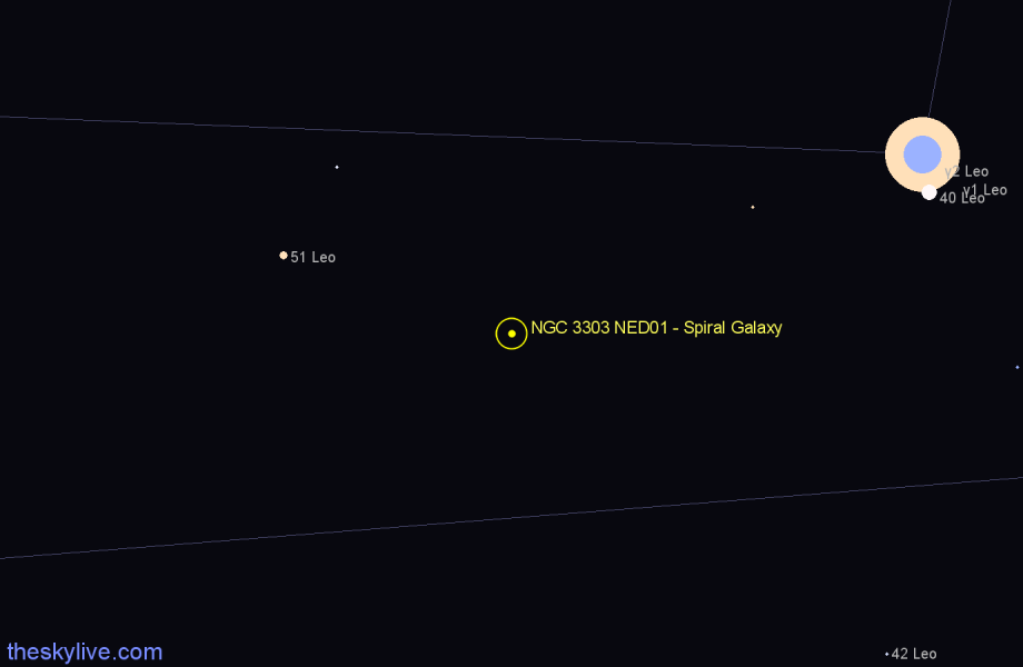 Finder chart NGC 3303 NED01 - Spiral Galaxy in Leo star