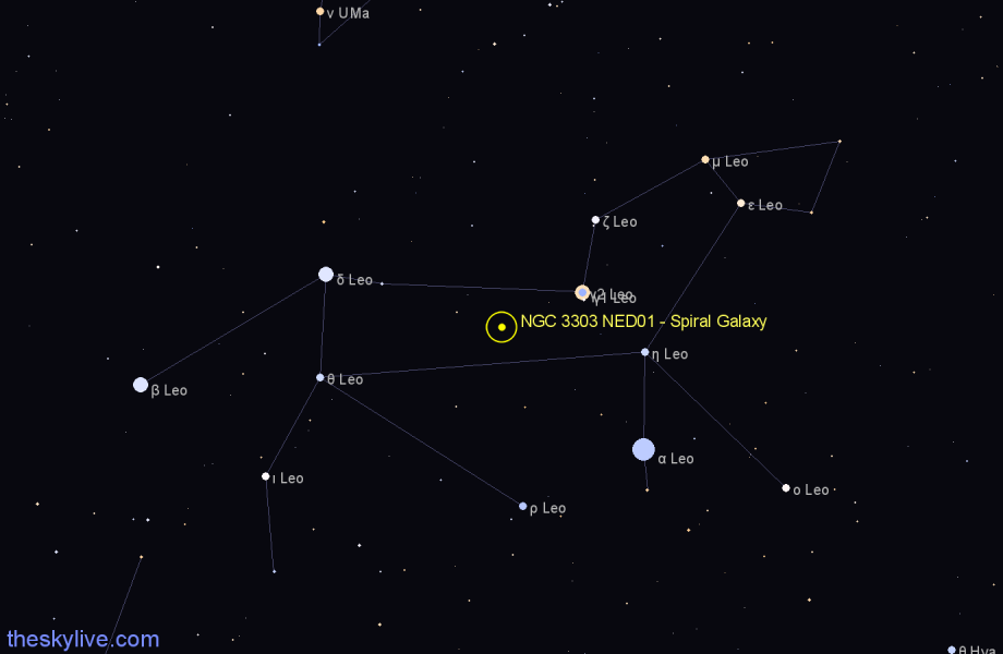 Finder chart NGC 3303 NED01 - Spiral Galaxy in Leo star