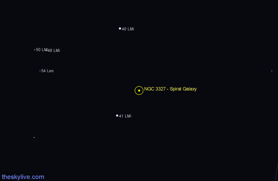 Finder chart NGC 3327 - Spiral Galaxy in Leo Minor star