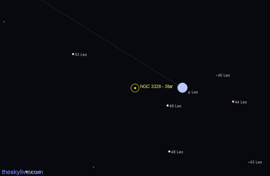 Finder chart NGC 3328 - Star in Leo star