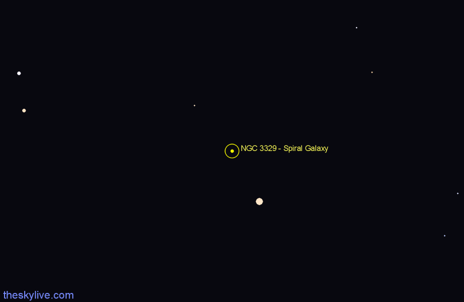 Finder chart NGC 3329 - Spiral Galaxy in Draco star
