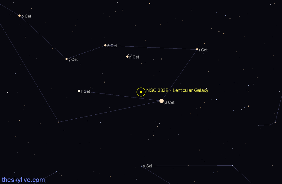 Finder chart NGC 333B - Lenticular Galaxy in Cetus star