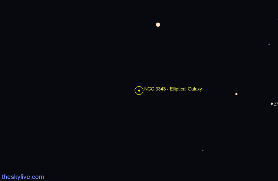 Finder chart NGC 3343 - Elliptical Galaxy in Draco star