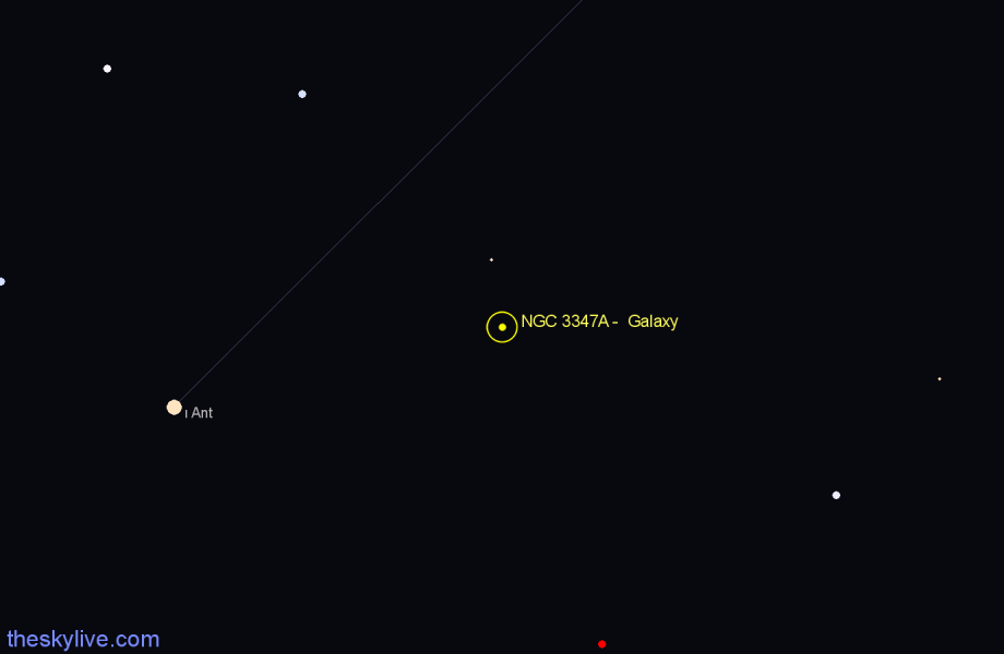 Finder chart NGC 3347A - Galaxy in Antlia star