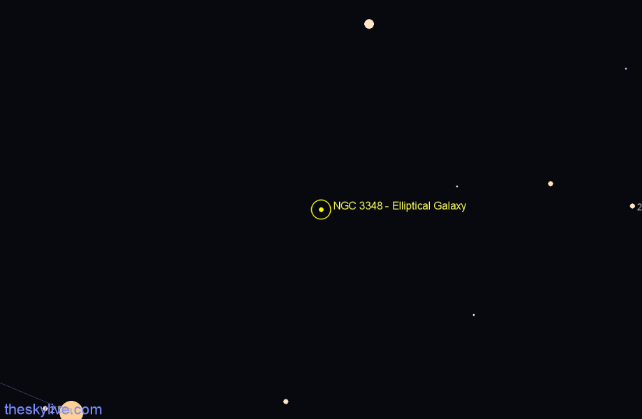 Finder chart NGC 3348 - Elliptical Galaxy in Ursa Major star