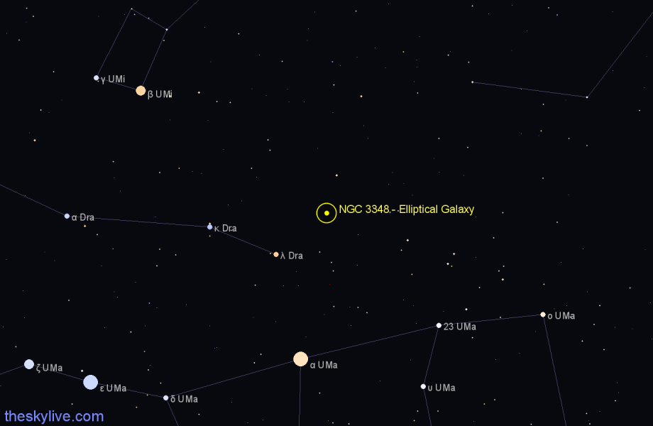 Finder chart NGC 3348 - Elliptical Galaxy in Ursa Major star