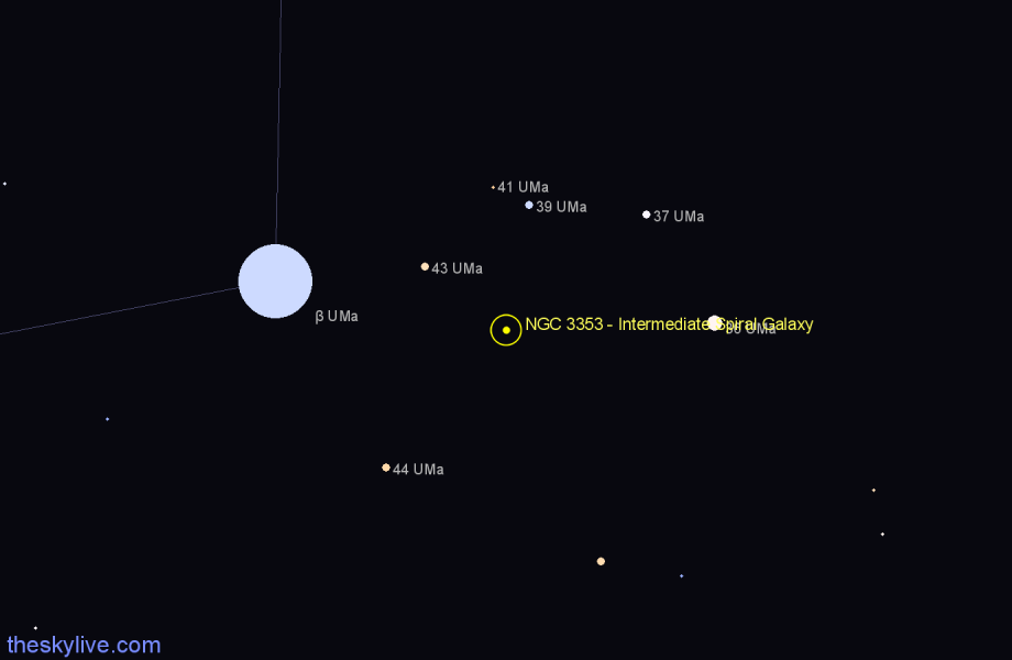 Finder chart NGC 3353 - Intermediate Spiral Galaxy in Ursa Major star