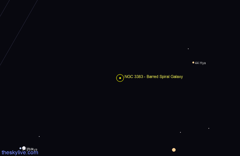 Finder chart NGC 3383 - Barred Spiral Galaxy in Hydra star