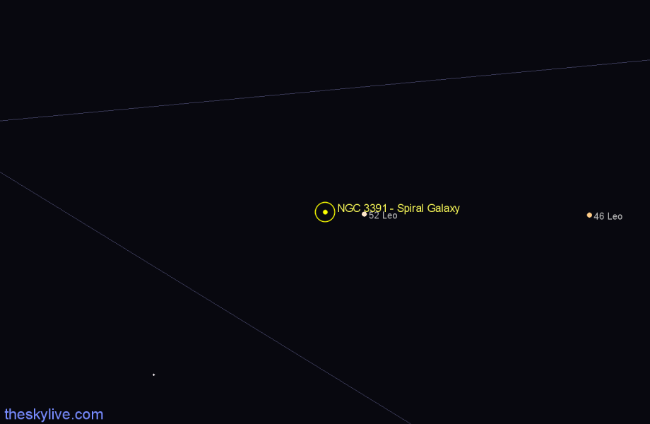 Finder chart NGC 3391 - Spiral Galaxy in Leo star