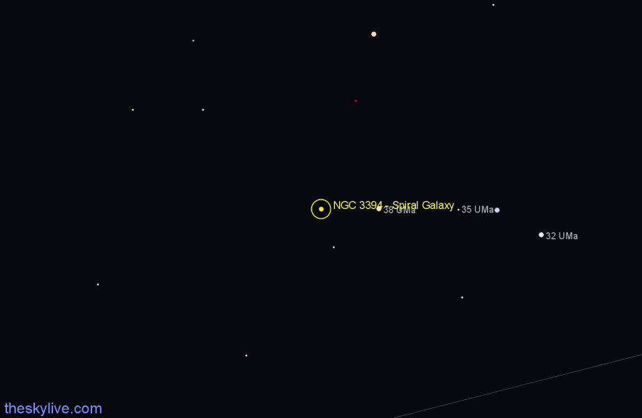 Finder chart NGC 3394 - Spiral Galaxy in Ursa Major star