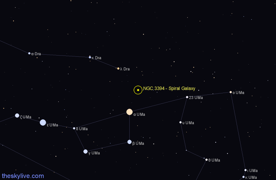 Finder chart NGC 3394 - Spiral Galaxy in Ursa Major star