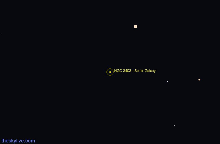 Finder chart NGC 3403 - Spiral Galaxy in Draco star