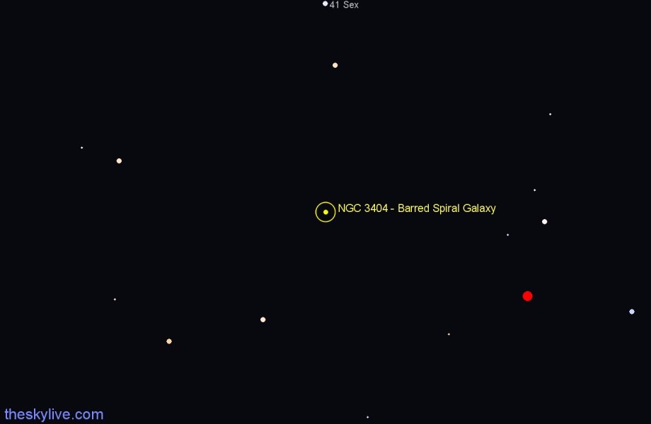 Finder chart NGC 3404 - Barred Spiral Galaxy in Hydra star