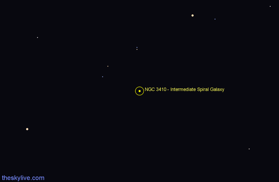 Finder chart NGC 3410 - Intermediate Spiral Galaxy in Ursa Major star