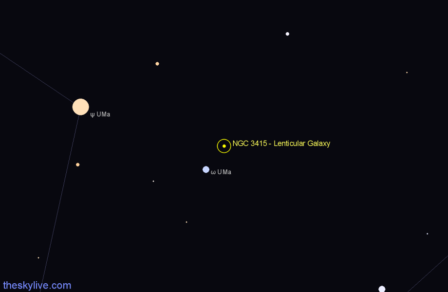 Finder chart NGC 3415 - Lenticular Galaxy in Ursa Major star