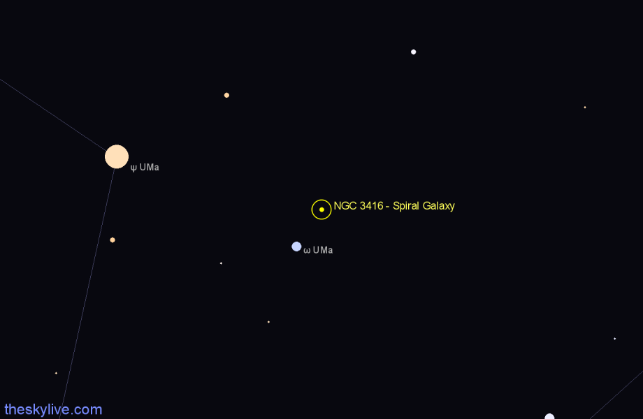 Finder chart NGC 3416 - Spiral Galaxy in Ursa Major star