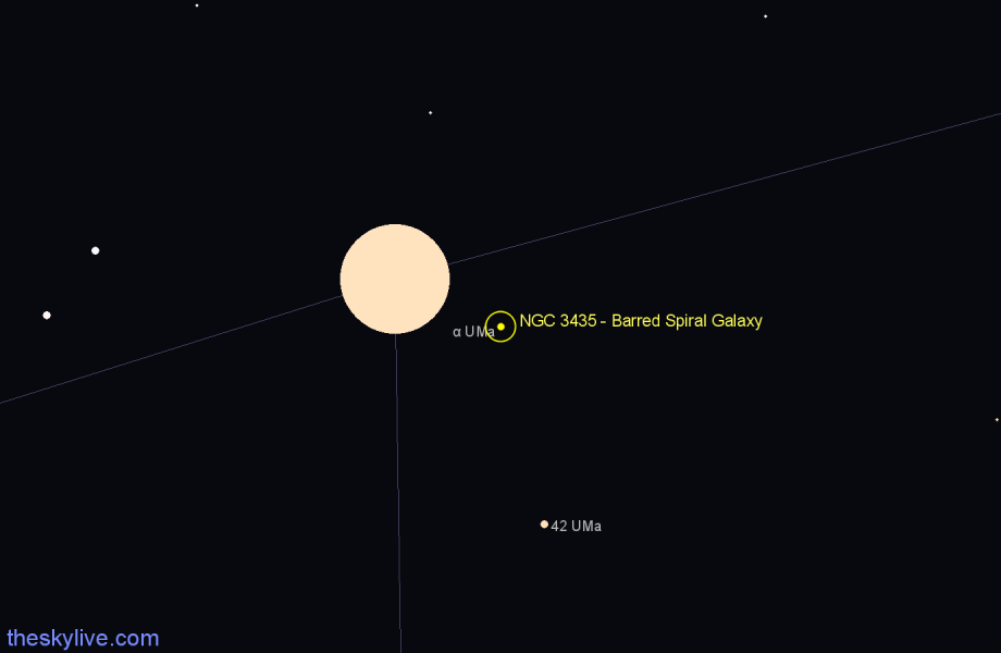 Finder chart NGC 3435 - Barred Spiral Galaxy in Ursa Major star