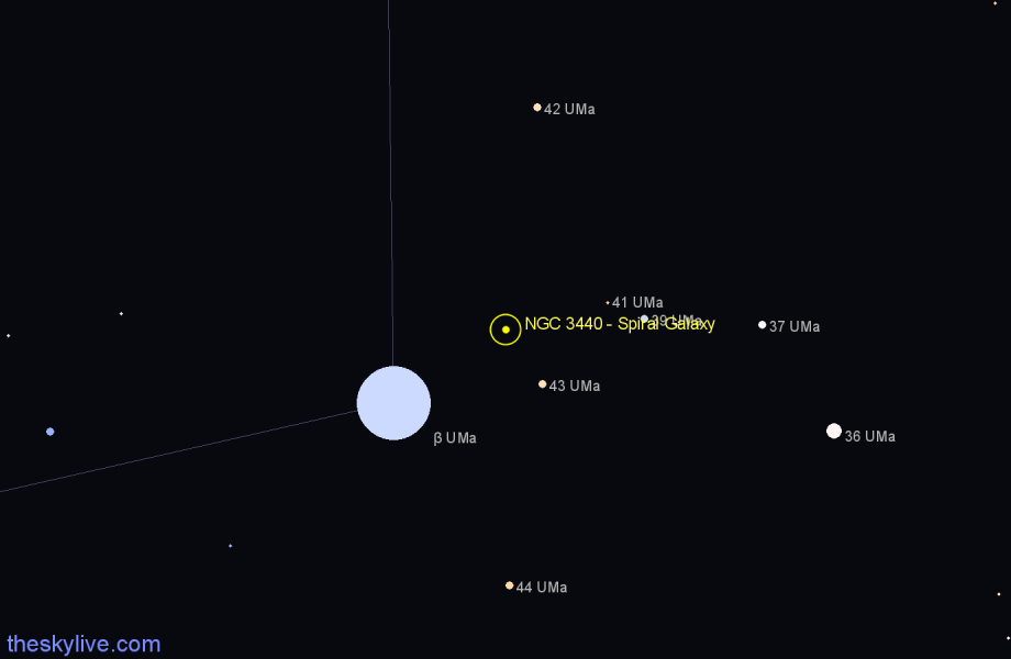 Finder chart NGC 3440 - Spiral Galaxy in Ursa Major star