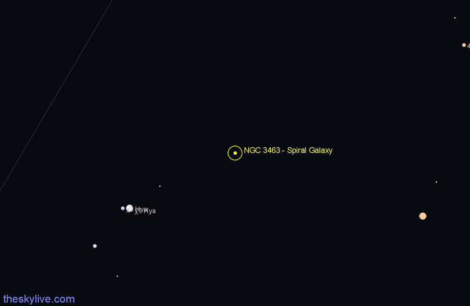 Finder chart NGC 3463 - Spiral Galaxy in Hydra star