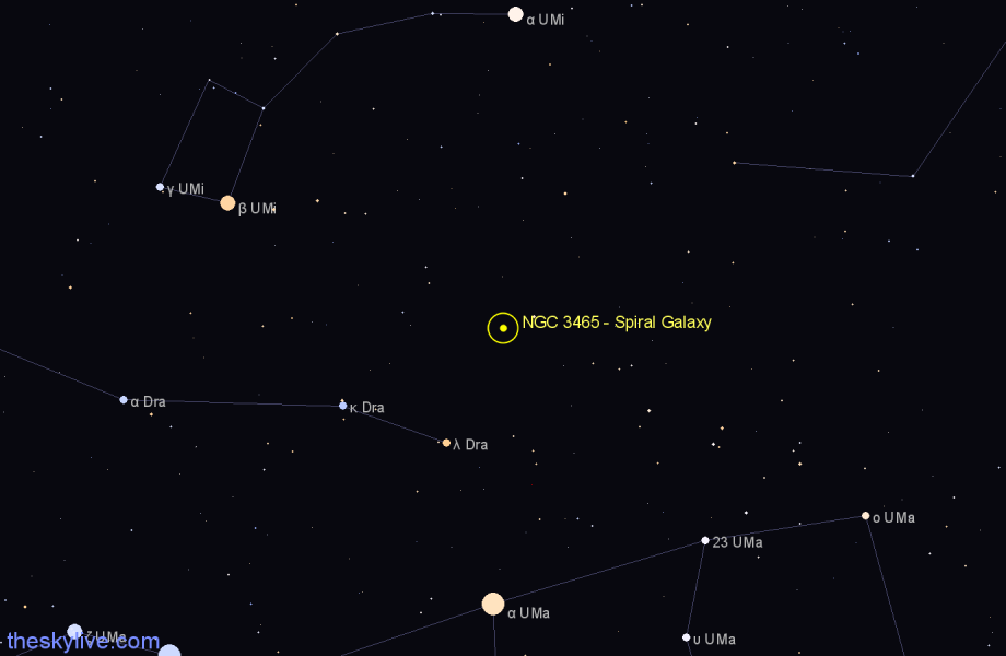Finder chart NGC 3465 - Spiral Galaxy in Draco star