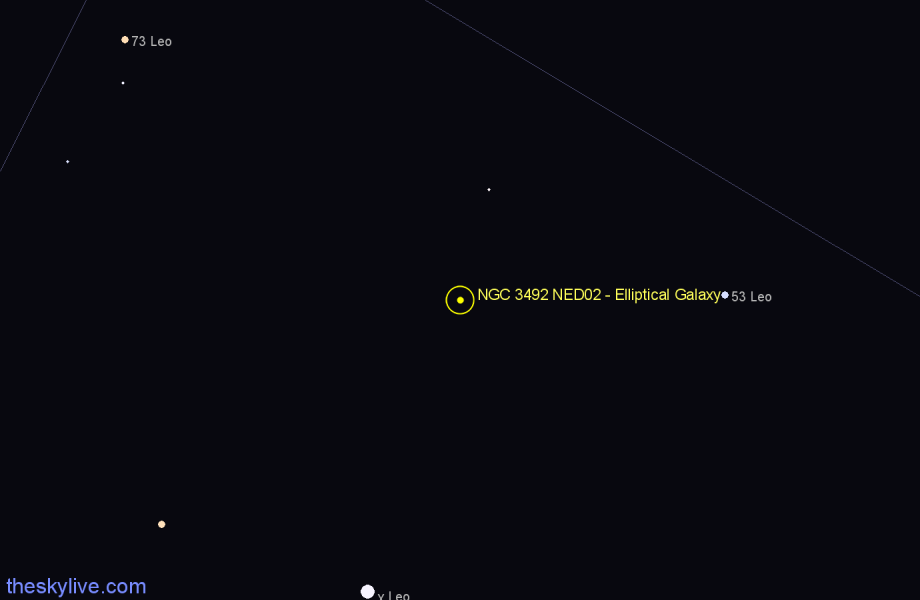 Finder chart NGC 3492 NED02 - Elliptical Galaxy in Leo star