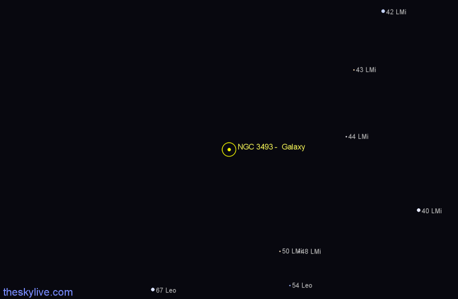 Finder chart NGC 3493 -  Galaxy in Leo Minor star