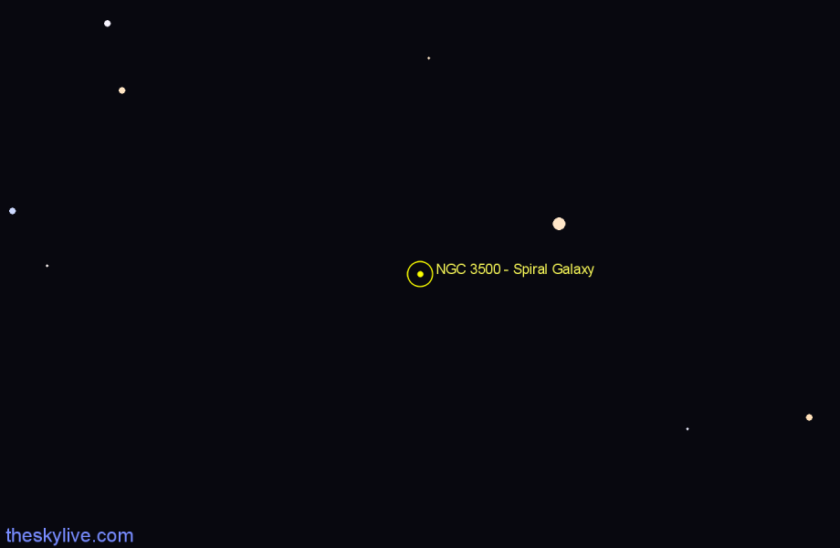 Finder chart NGC 3500 - Spiral Galaxy in Draco star