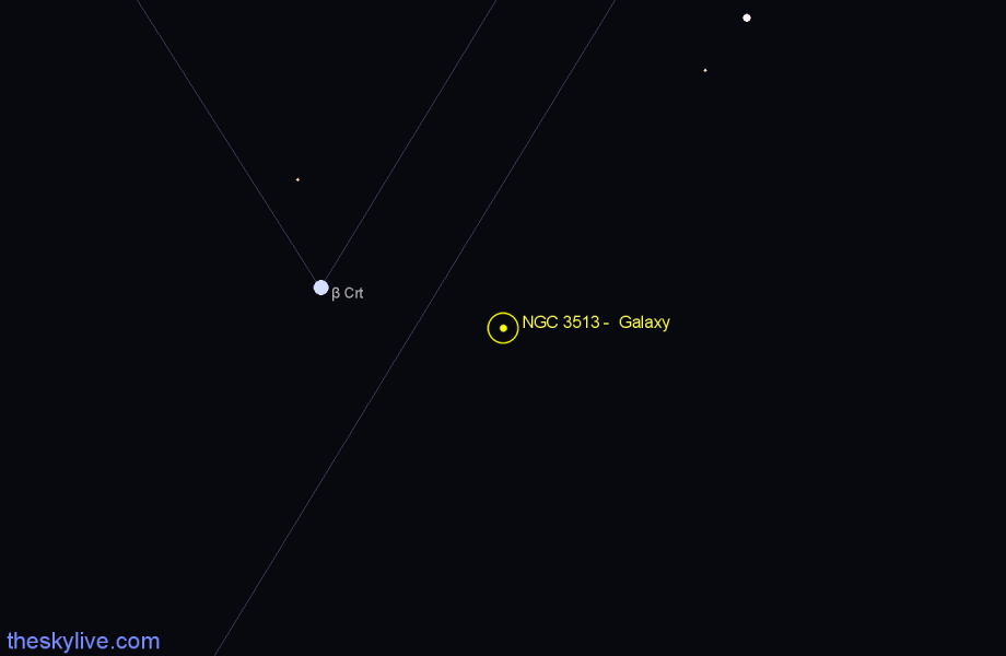 Finder chart NGC 3513 -  Galaxy in Crater star