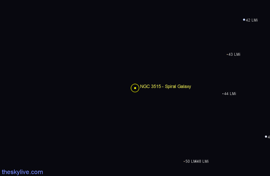 Finder chart NGC 3515 - Spiral Galaxy in Leo Minor star