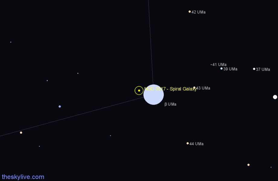 Finder chart NGC 3517 - Spiral Galaxy in Ursa Major star