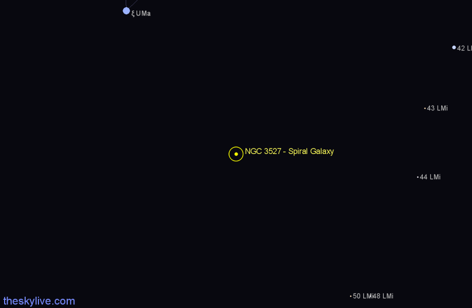 Finder chart NGC 3527 - Spiral Galaxy in Ursa Major star