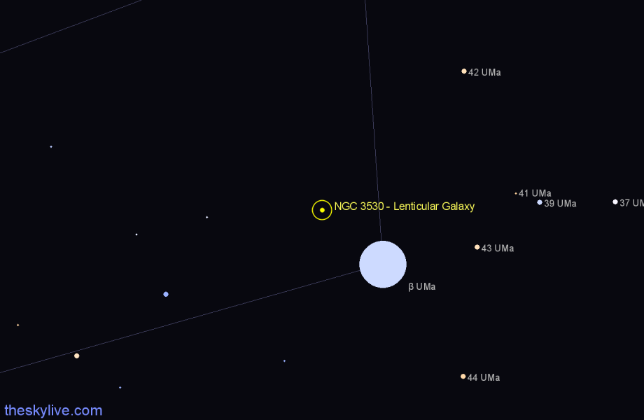 Finder chart NGC 3530 - Lenticular Galaxy in Ursa Major star