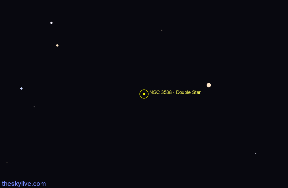 Finder chart NGC 3538 - Double Star in Draco star