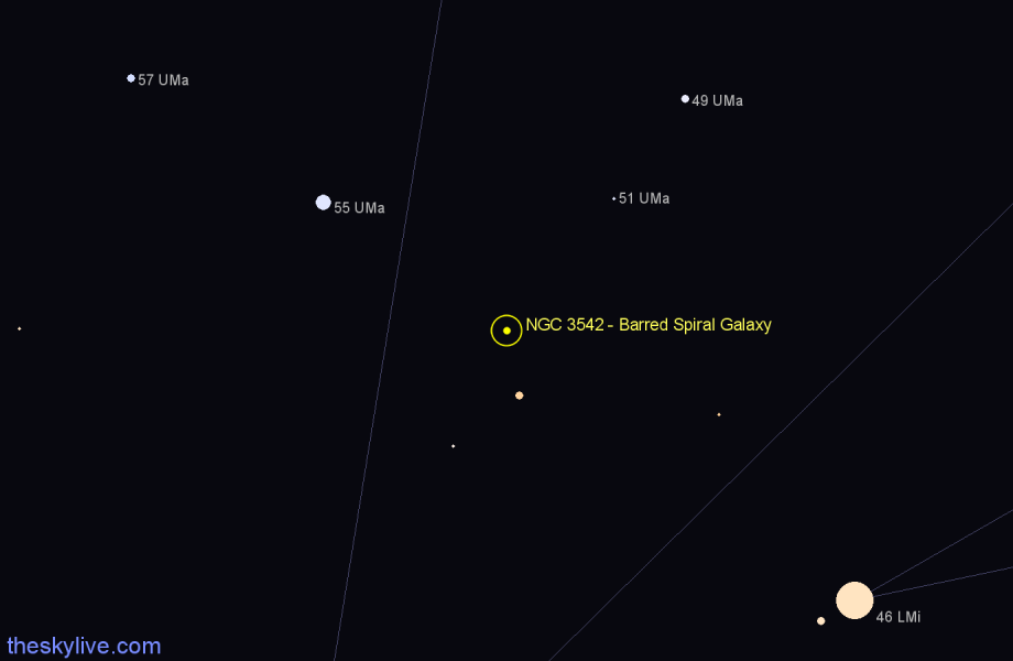 Finder chart NGC 3542 - Barred Spiral Galaxy in Ursa Major star