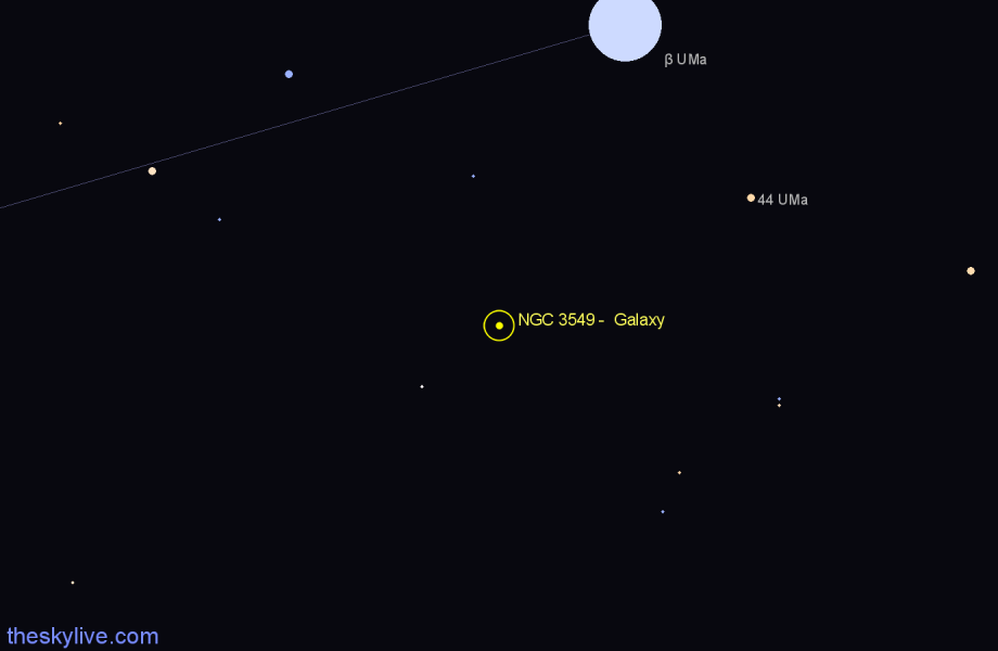 Finder chart NGC 3549 -  Galaxy in Ursa Major star