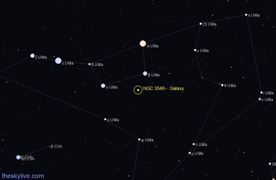 Finder chart NGC 3549 - Galaxy in Ursa Major star