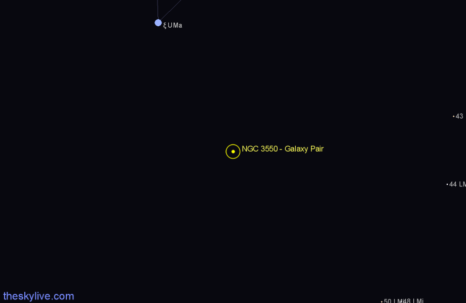 Finder chart NGC 3550 - Galaxy Pair in Ursa Major star