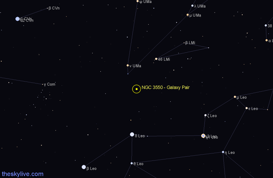 Finder chart NGC 3550 - Galaxy Pair in Ursa Major star