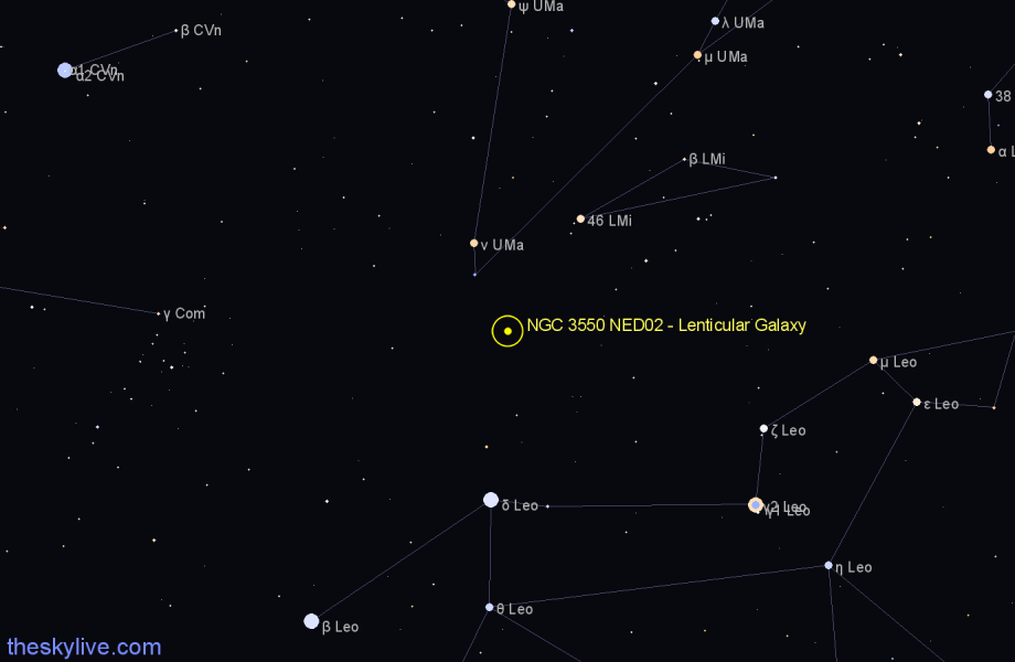 Finder chart NGC 3550 NED02 - Lenticular Galaxy in Ursa Major star